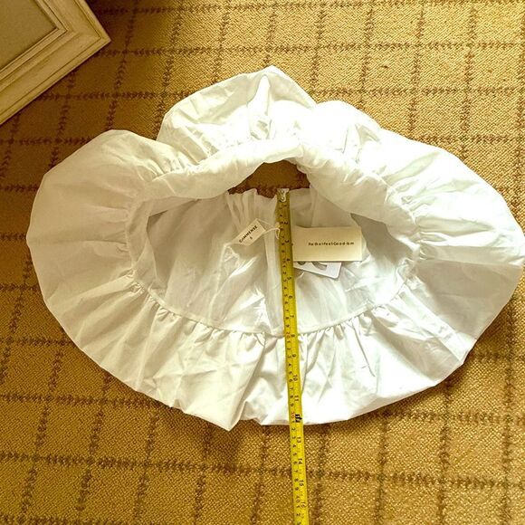 Commense white low rise elastic waist bubble hem skirt NWT S - Picture 5 of 5